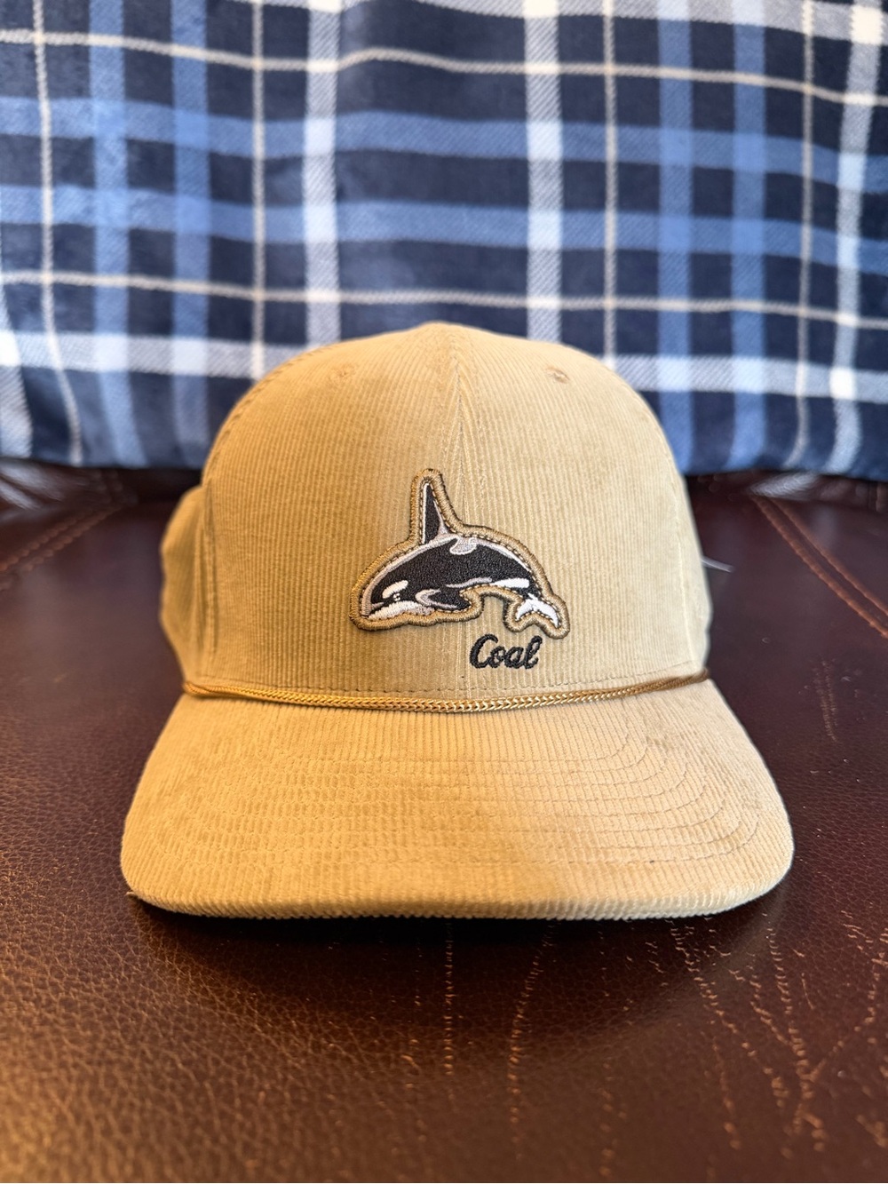 NWT Coal Corduroy Orca Snapback Hat Light Khaki Adjustable